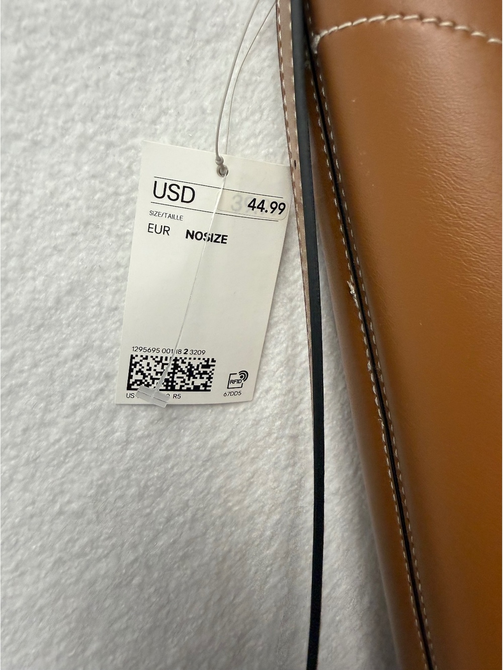 Brown Faux Leather Shoulder Bag with Adjustable Strap and Interior Pouch - New - Picture 3 of 6